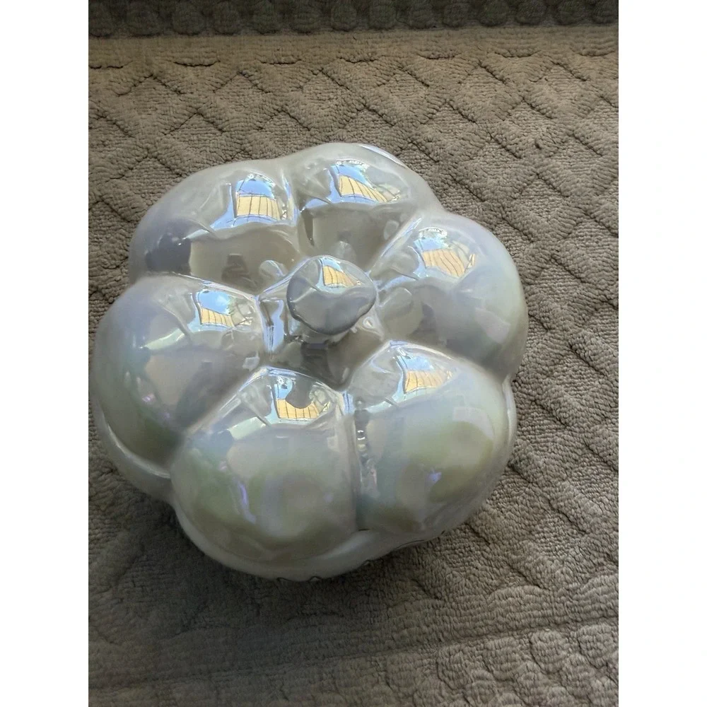 Rae Dunn White Iridescent MAGIC Halloween Pumpkin Canister
